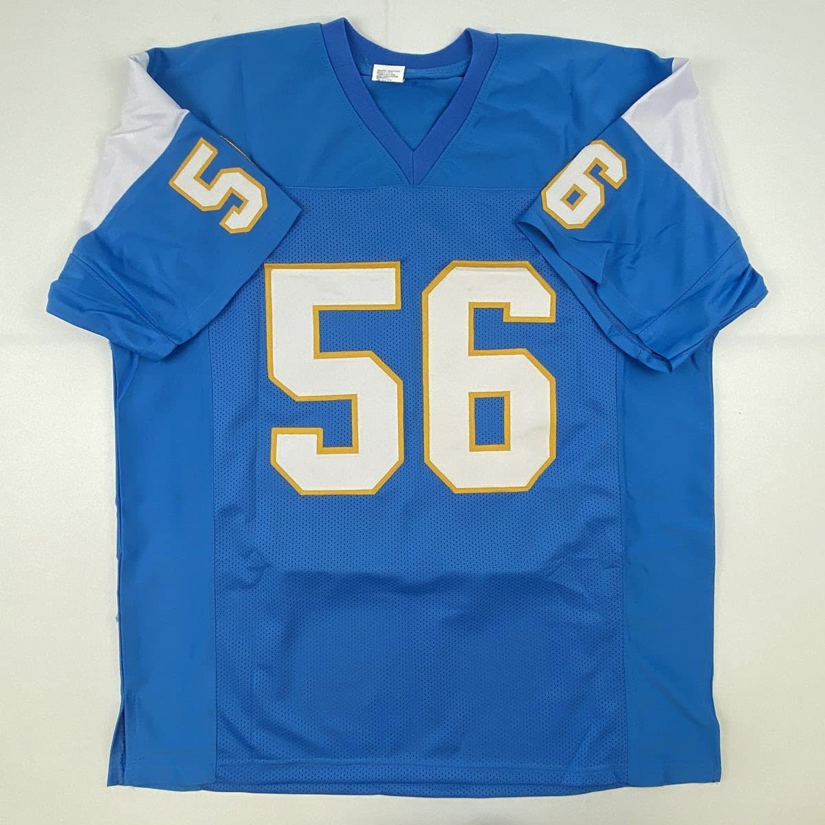Camiseta de fútbol azul claro de San Diego de Shawne Merriman, autografiada y firmada, Beckett BAS COA
