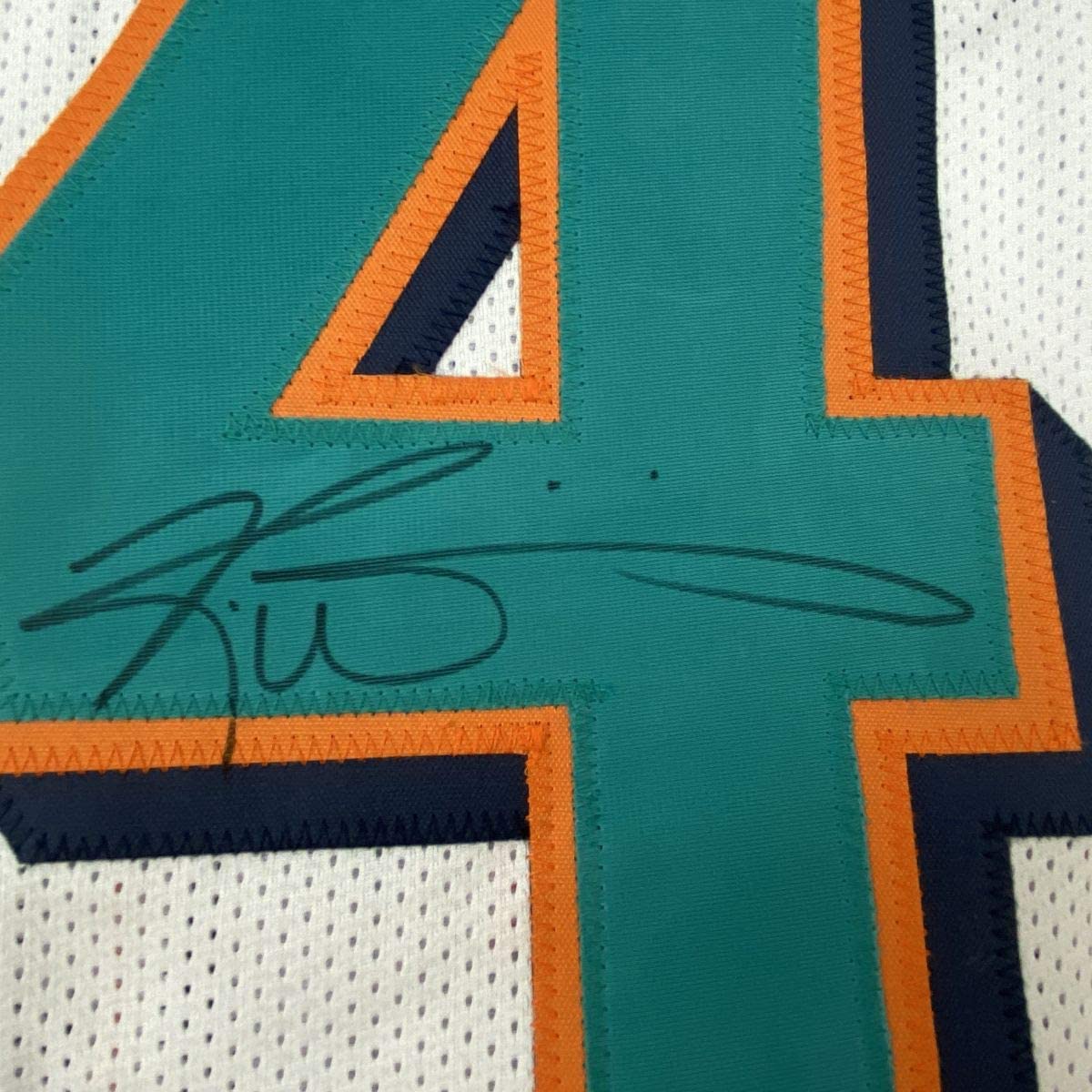 Camiseta de fútbol blanca de Ricky Williams de Miami autografiada/firmada JSA COA