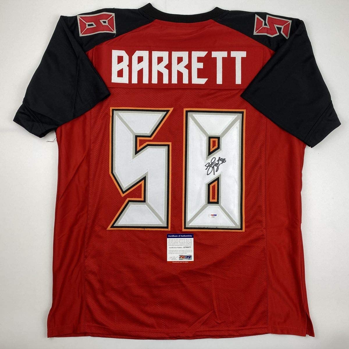 Autographed/Signed Shaquil Barrett Tampa Bay Red Football Jersey PSA/DNA COA