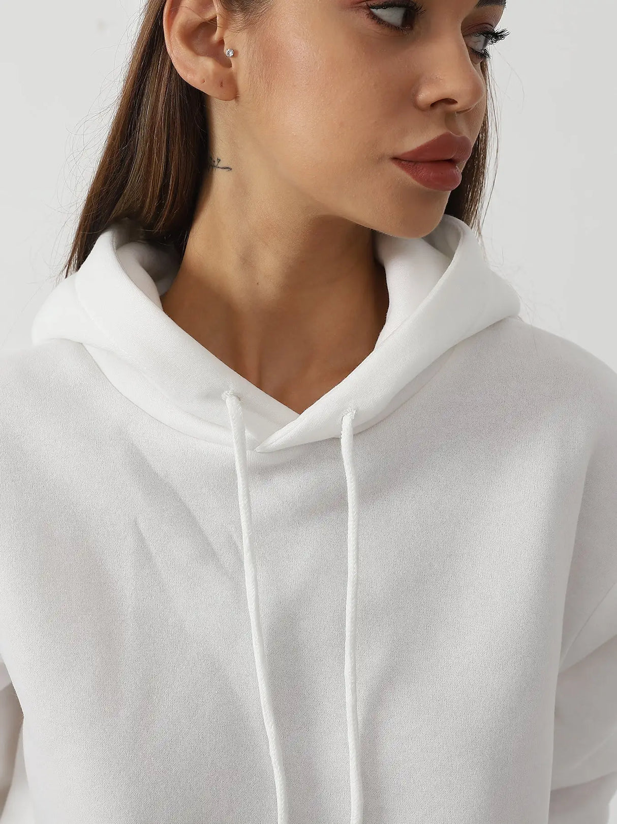 Women's Fashionable Casual Solid Color Long Sleeved Sweatshirt Set - Lootquake