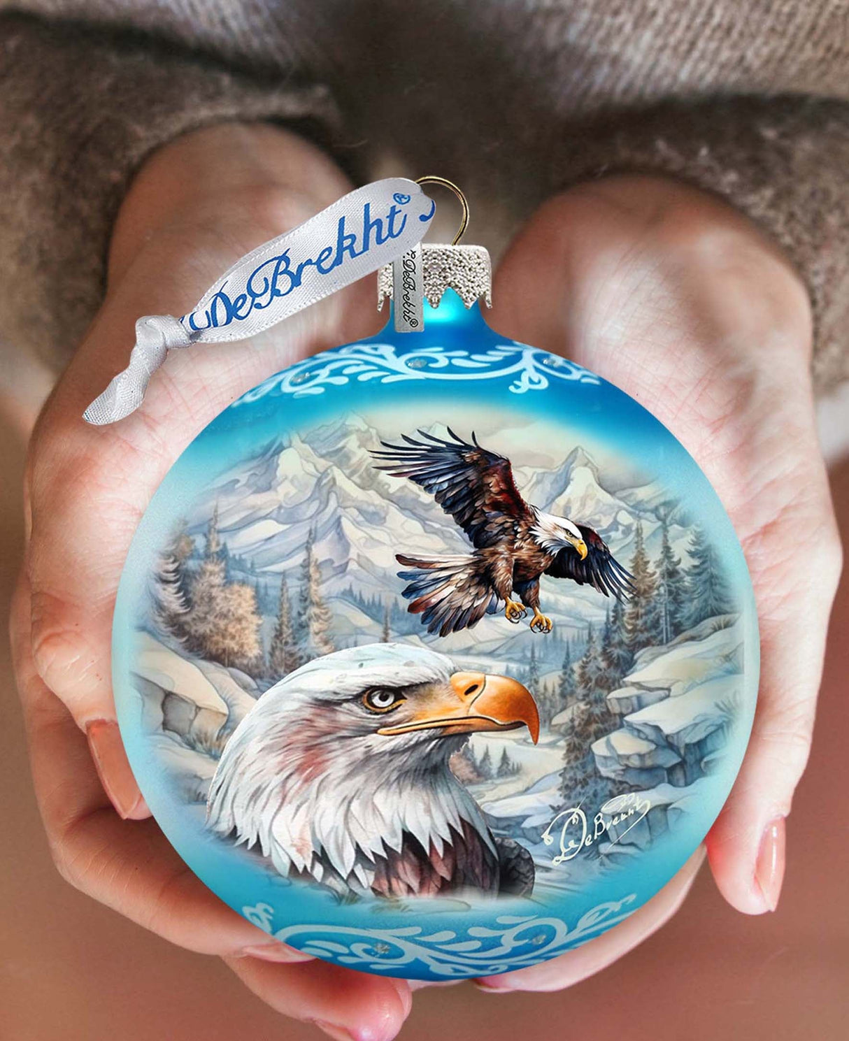 La Tierra de la Libertad - Adorno de cristal con forma de águila americana de G. Debrekht - Decoración navideña - 73387