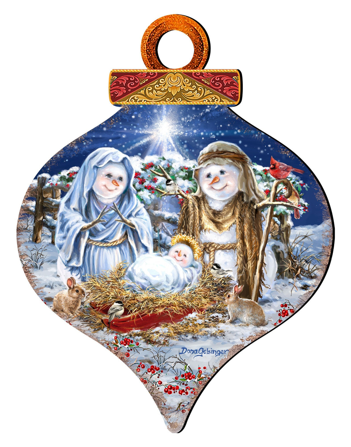 Snow Family Nativity Door Decor by D. Gelsinger - Christmas Santa Snowman Decor - 8031153H-DG
