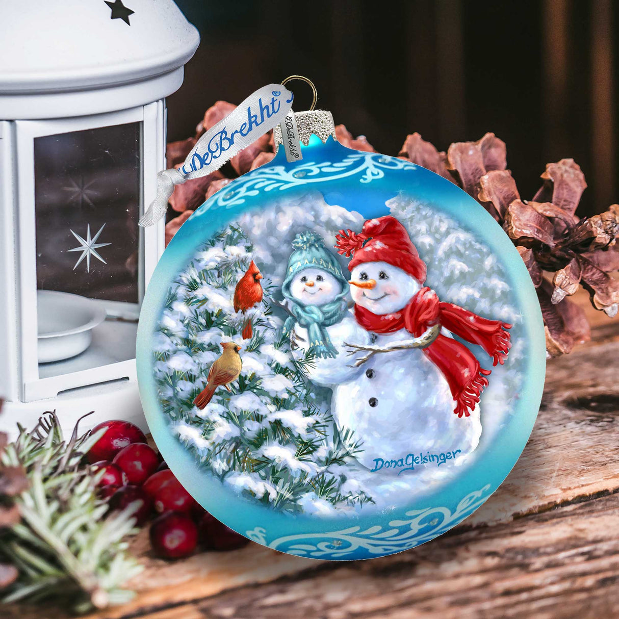 Baby Snowman's First Winter Lg Glass Ornament in Blue by Gelsinger - Christmas Décor - 73923B-DG