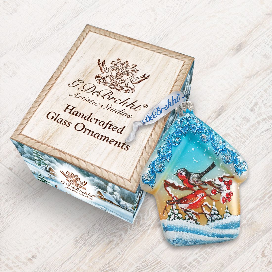 Adorno de vidrio de mercurio de la Casa Red Robin de G. DeBrekht - Decoración navideña con vida silvestre - 739422