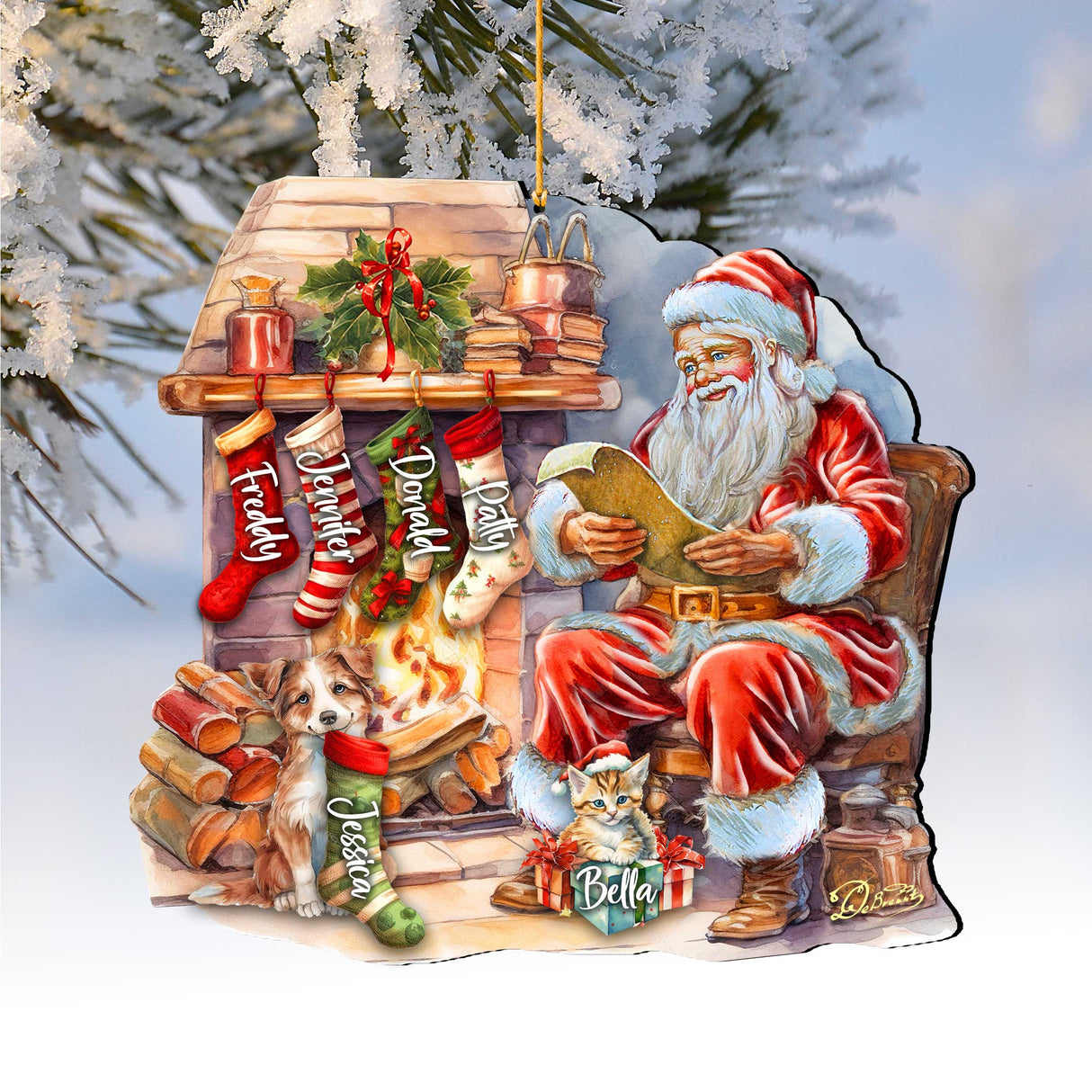 Personalized Santa's List Christmas Ornaments - Family Member Names Wooden Ornaments by G. Debrekht - Christmas Decor - 8652756P