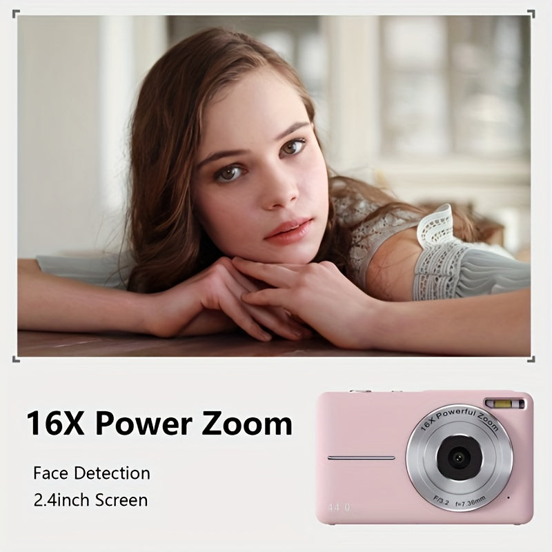 Digital Camera, 1080P FHD Camera 44MP Point And Shoot Digital Camera, 16X Zoom Compact Portable Point Shoot Camera Suitable For Thanksgiving Christmas And New Year Gifts