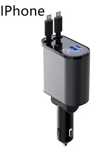 Metal Car Charger 100W Super Fast Charging Car Cigarette Lighter USB And TYPE-C Adapter - Lootquake