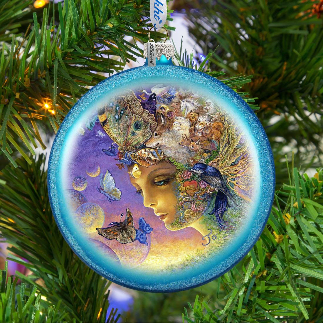 Eternal Love Glass Ornament by Josephine Wall - Christmas Decor - 744-412-JW