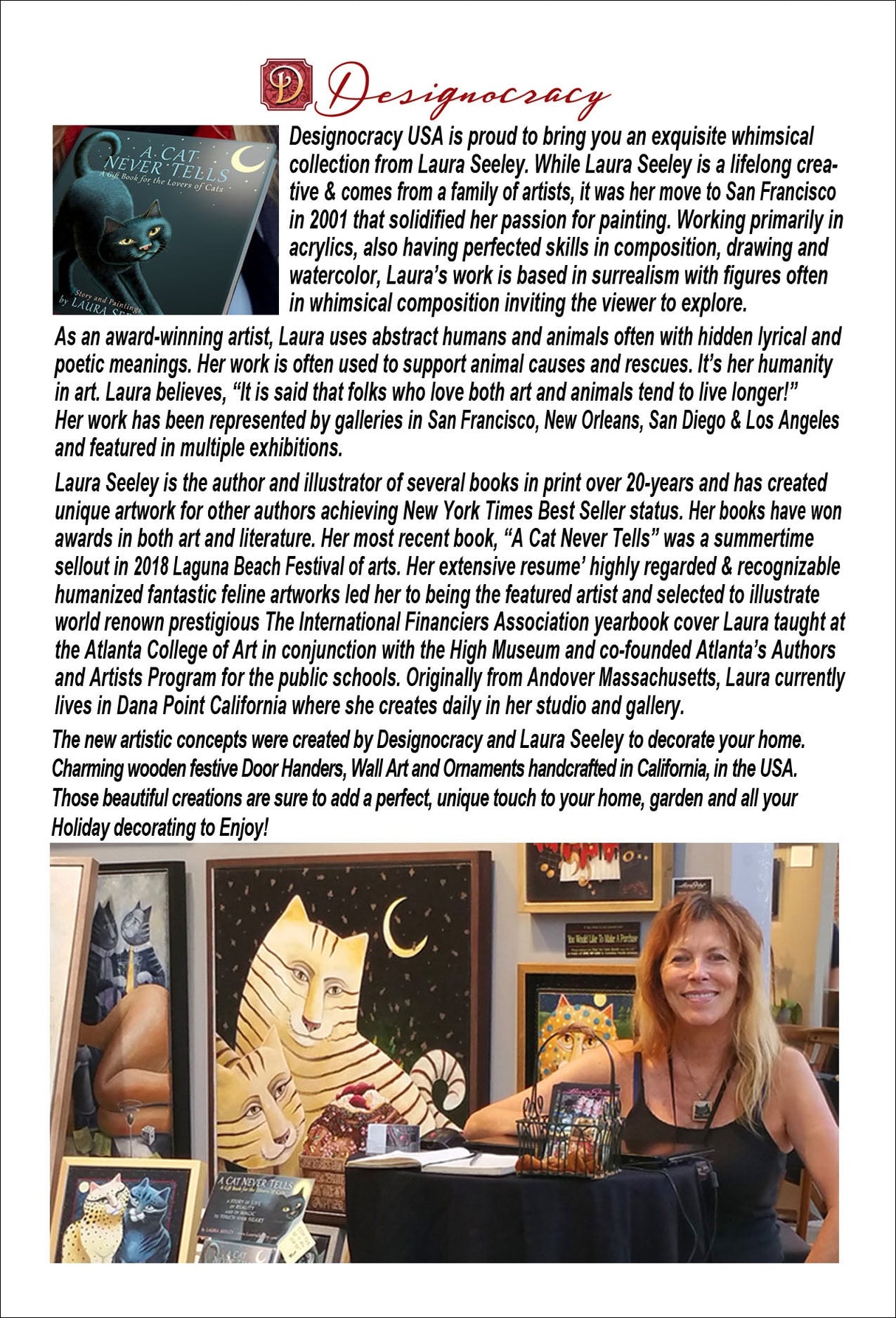 Juego de 3 adornos de madera con perros caprichosos de Laura Seeley - Decoración para perros y gatos - 8100093S3-LS