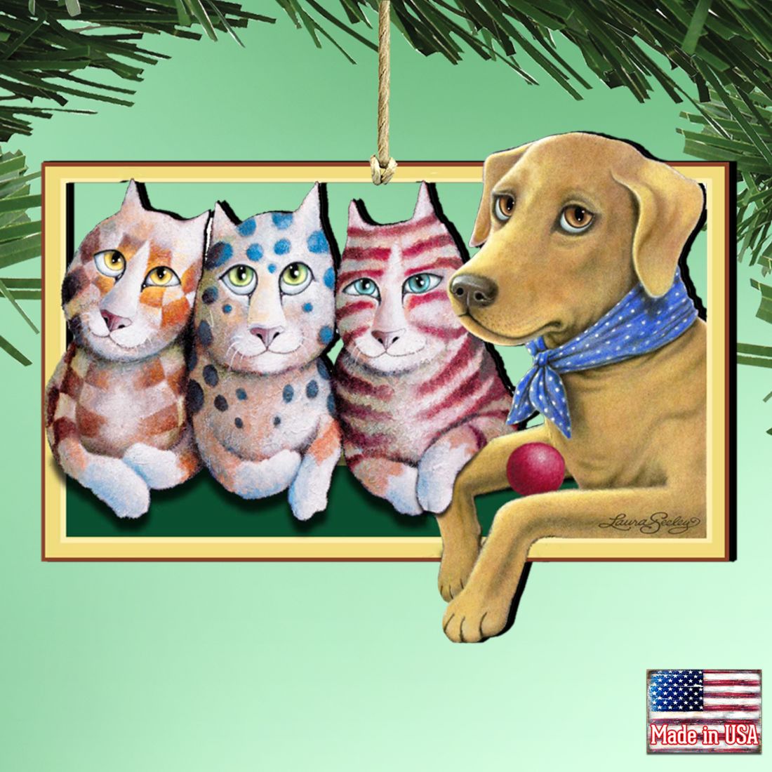 The Dog Wooden Ornaments Pets by Laura Seeley - Pets Dog and Cats Decor - 8511019-LS