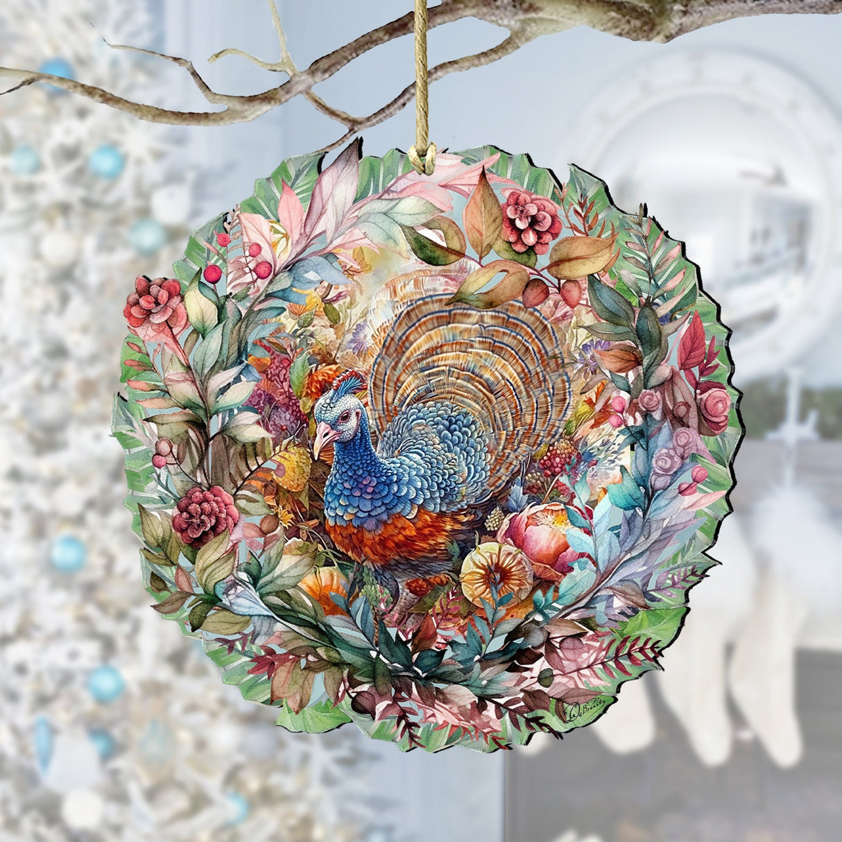 Adornos de madera con forma de corona de pavo para Acción de Gracias, de G. Debrekht - 8611083