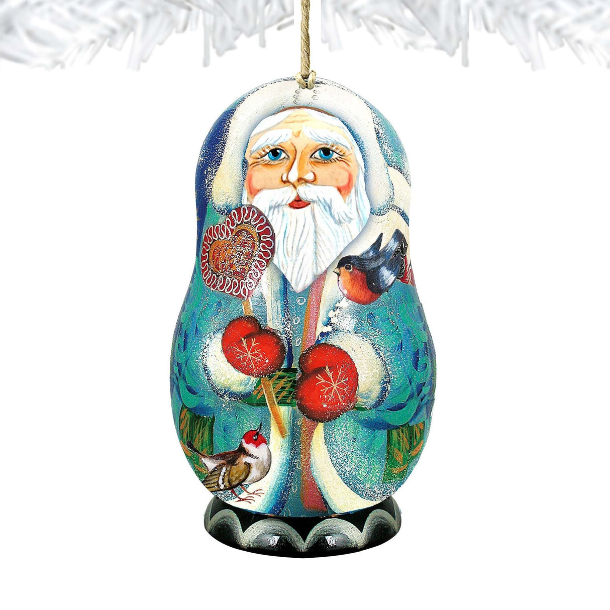 Father Frost Santa Matreshka Wooden Ornaments by G. DeBrekht - Christmas Santa Snowman Decor - 8110773