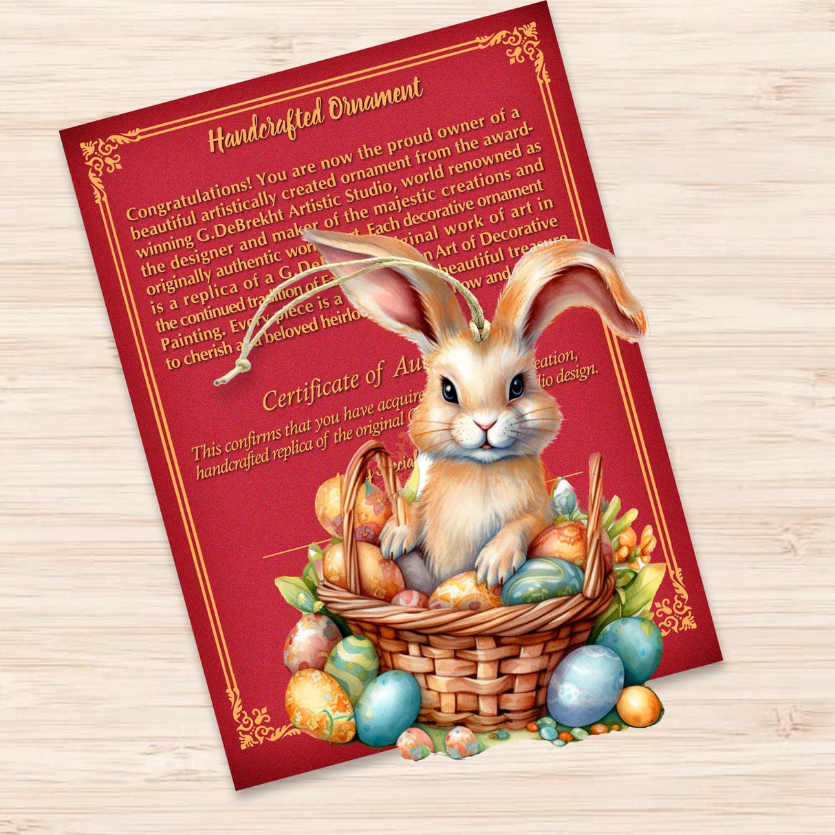 Easter Bunny Wooden Ornaments by G. DeBrekht Easter Spring Decor - 8652770