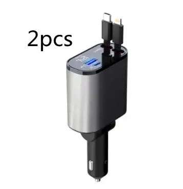 Metal Car Charger 100W Super Fast Charging Car Cigarette Lighter USB And TYPE-C Adapter - Lootquake
