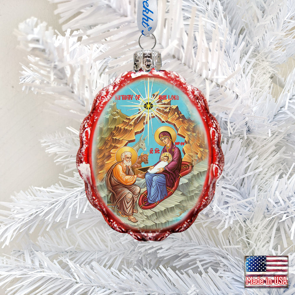 Adorno de cristal de la Natividad, decoración inspiradora de la Natividad - 772025