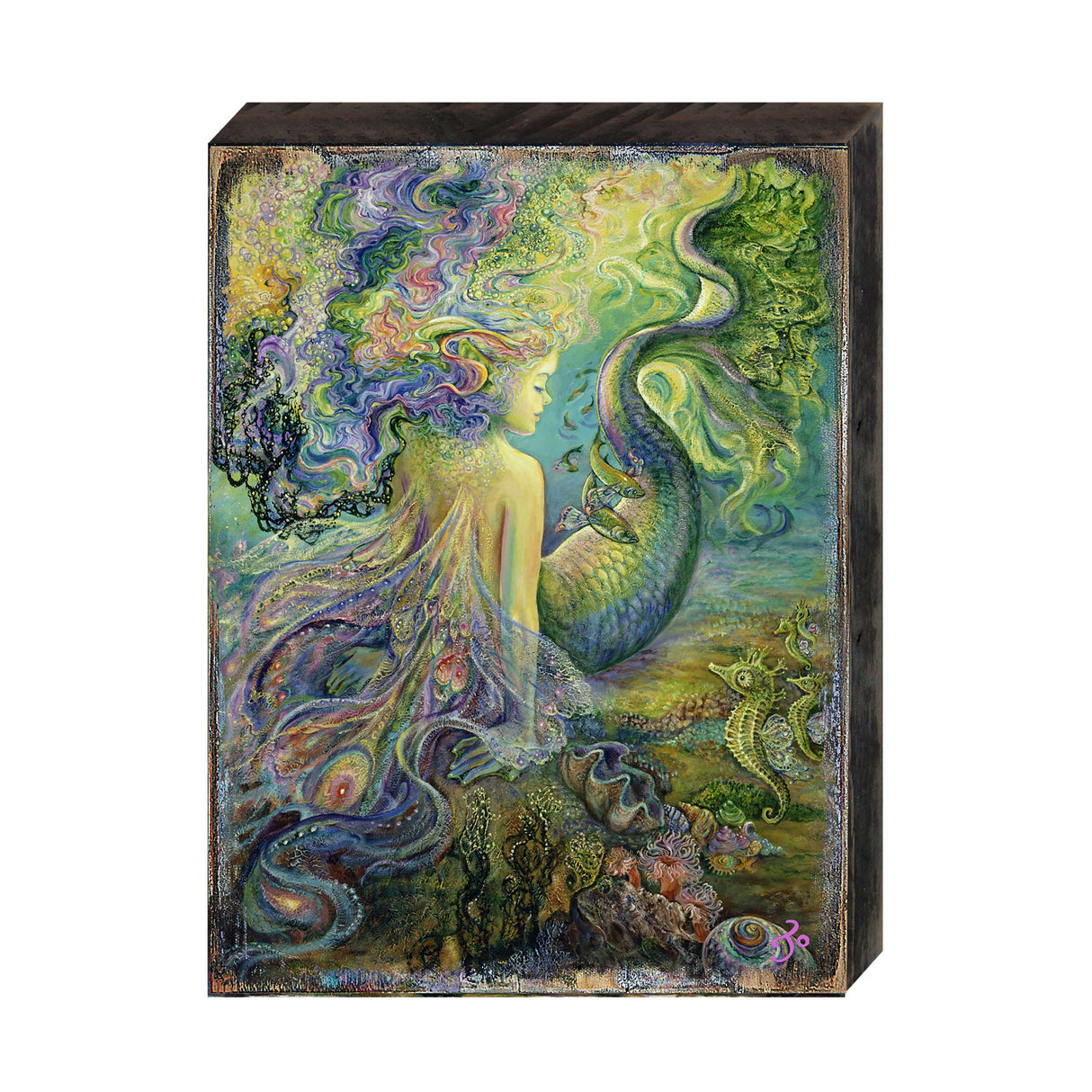 Mer Fairy Fantasy Wooden Wall Art by Josephine Wall - Fantasy Decor - 852149-JW