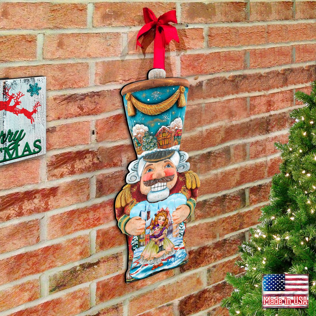 Old World Nutcracker Christmas Door Decor by G. DeBrekht - Christmas Santa Snowman Decor - 8116430H