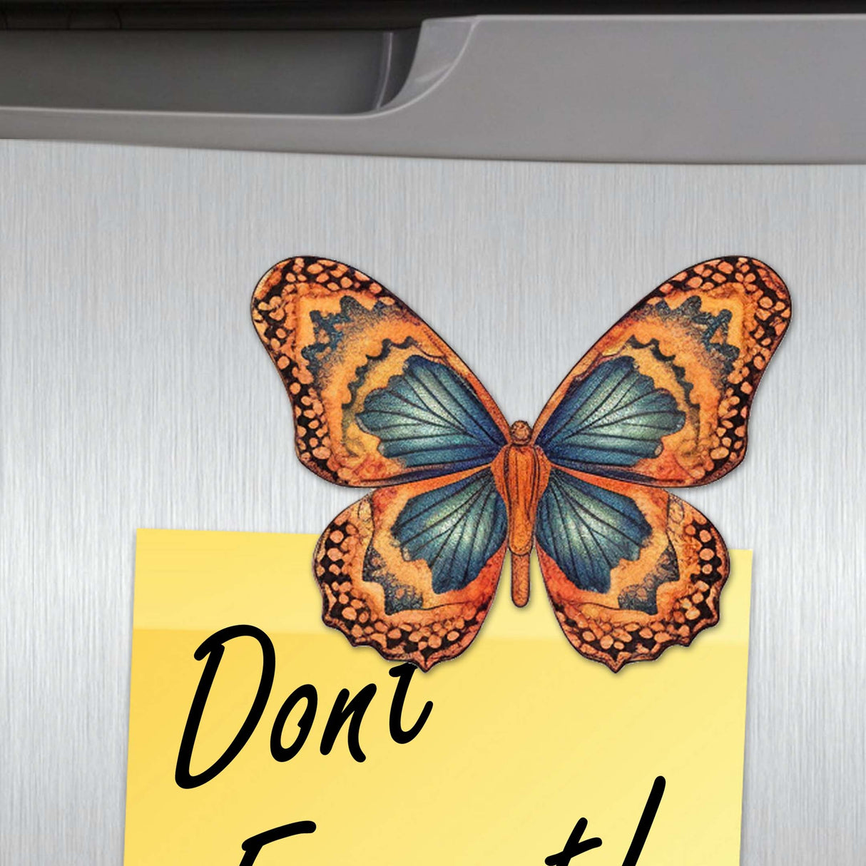 Juego de 6 imanes decorativos de madera con diseño de mariposas de verano de G. Debrekht - Decoración de vida silvestre - 8090012-1G-S6