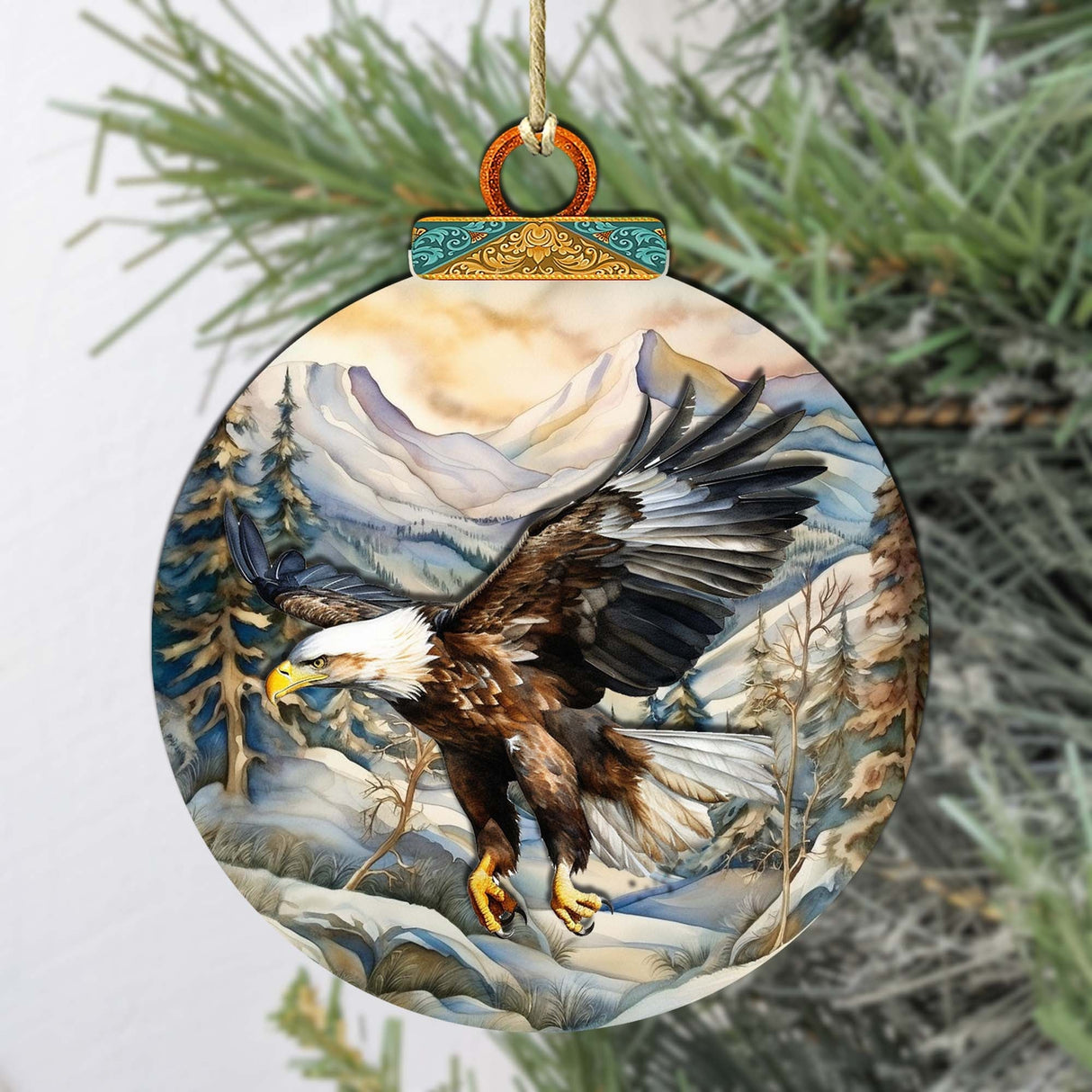 Bald Eagle of Alaska Wooden Ornaments by G.Debrekht - Wildlife Holiday Decor - 870063