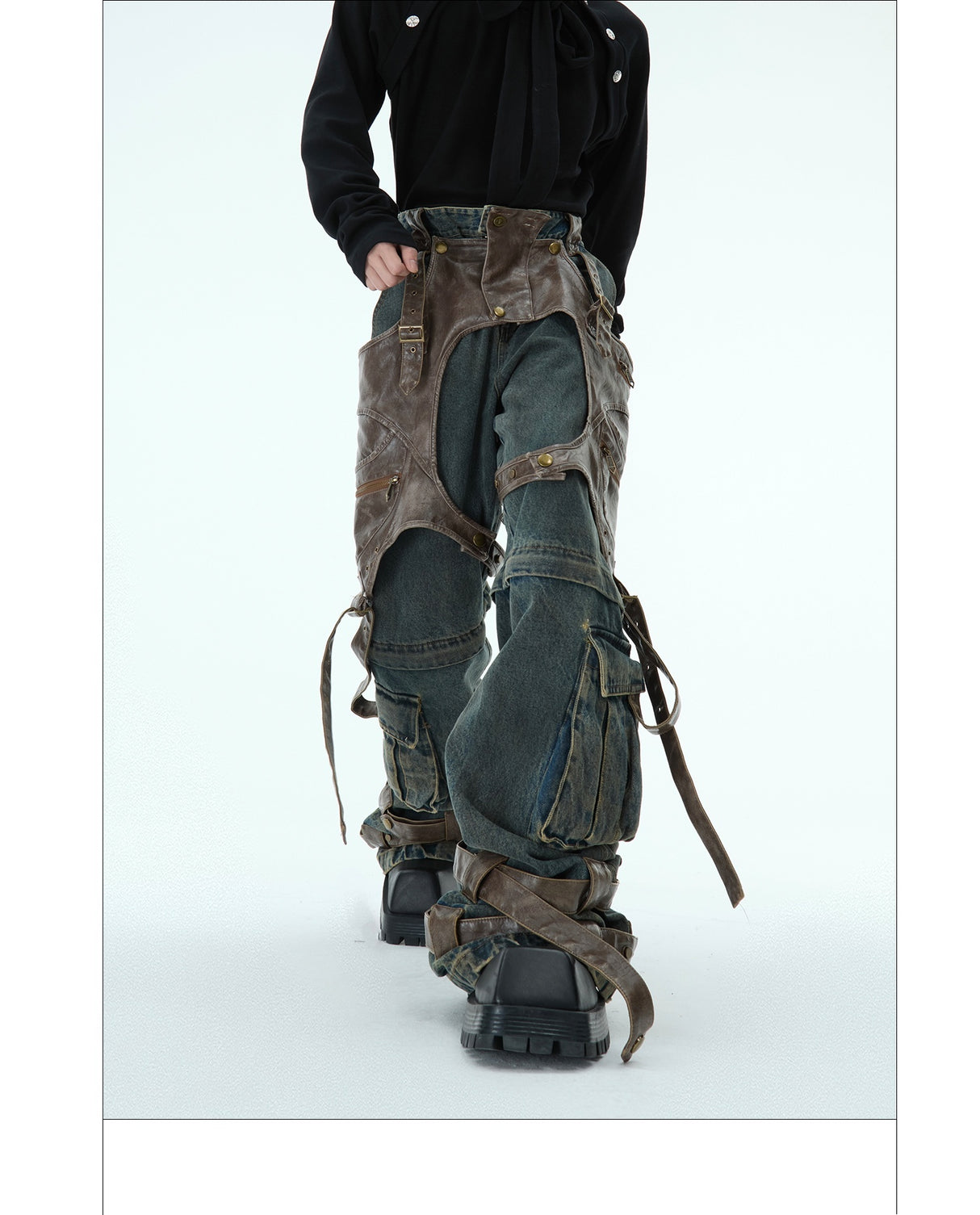 Retro Deconstructed Jeans Men's Detachable Stitching - Lootquake