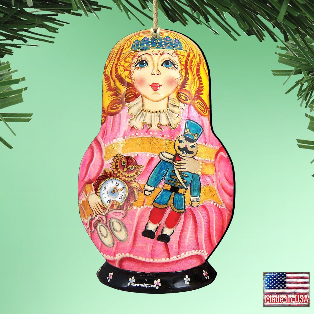 Clara Nutcracker Matreshka Wooden Ornaments by G. DeBrekht - Christmas Decor - 8115152