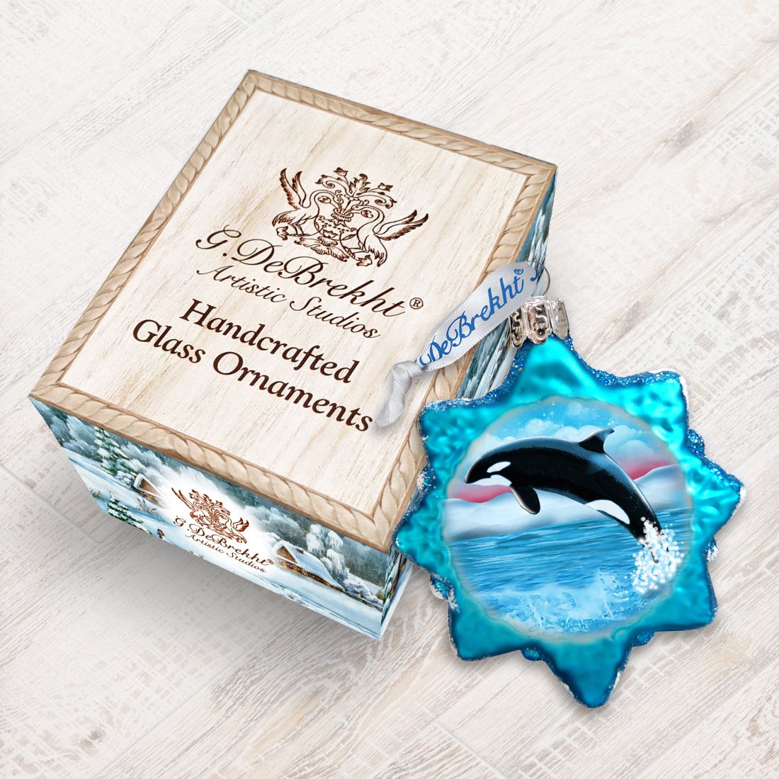 Orca Mercury Glass Ornament by G. DeBrekht - Wildlife Holiday Décor - 771047