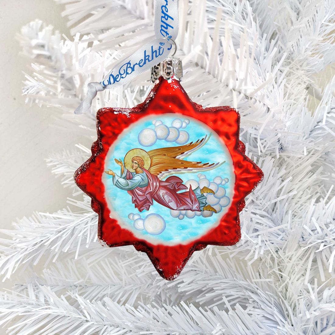 Adorno de vidrio de mercurio con forma de ángel volador de G. DeBrekht - Decoración navideña - 772024