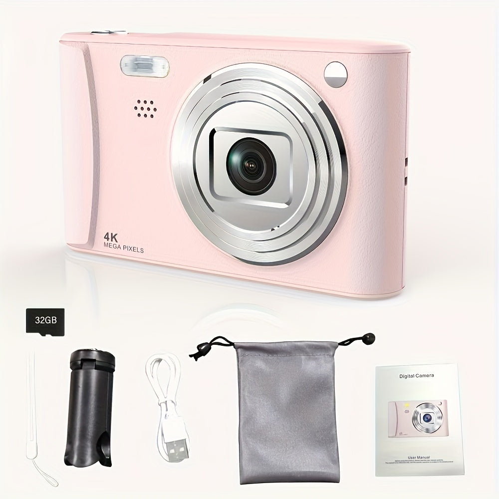 Cámara digital HD 1080P para vlogs | Cámara recargable con pantalla LCD de 2,4 pulgadas para fotografía, ideal para principiantes | Tarjeta TF de 32 GB para fotos, vídeos y webcam. Regalo de Acción de Gracias y Año Nuevo.