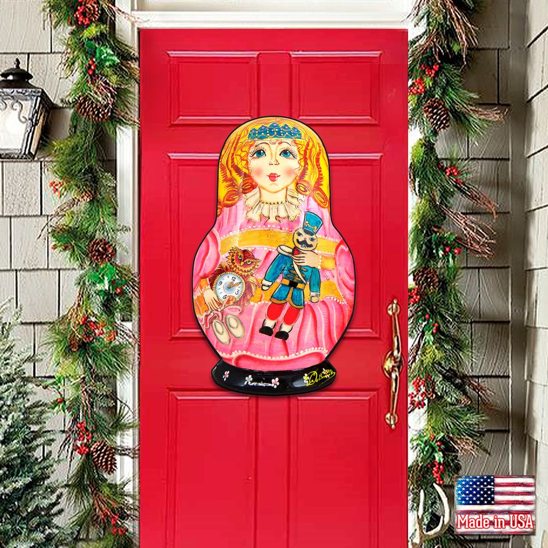 Clara Nutcracker Nesting Doll Door Decor by G. DeBrekht - Christmas Decor - 8115152H