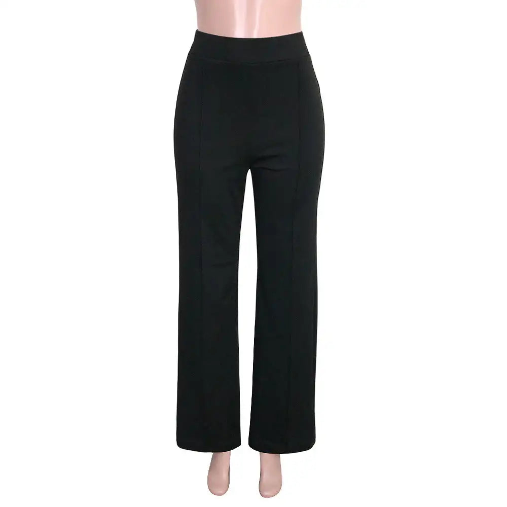 Solid Color Casual Pants Slim, High-waisted Bell Bottoms - Lootquake