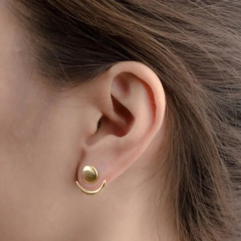 Creative Star And Moon Ear Studs Female Geometric Shape - Lootquake