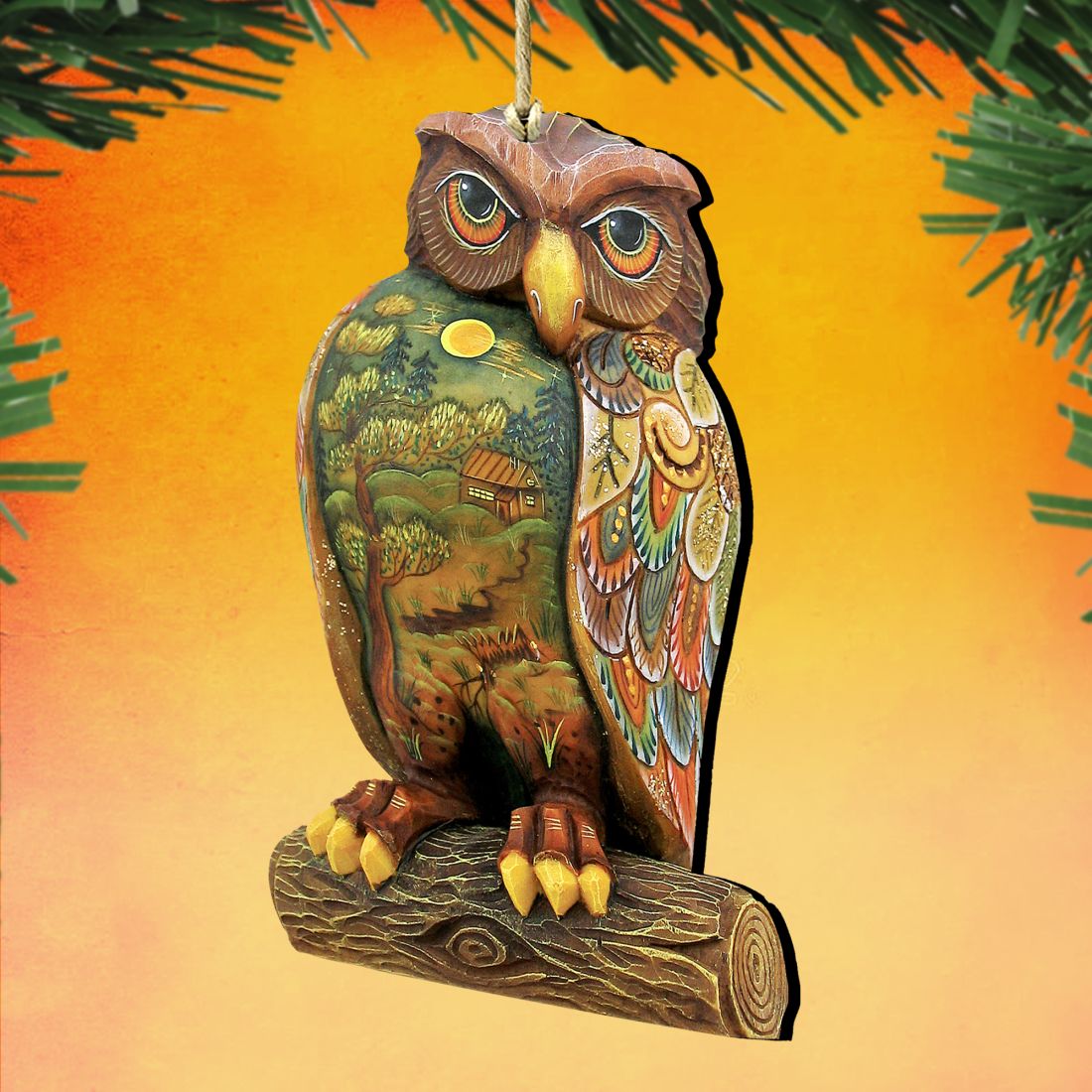 Owl Wooden Ornaments Halloween by G. DeBrekht - Thanksgiving Halloween Decor - 8158912