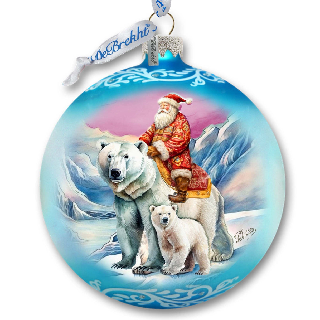 Arctic Adventurer Lg Glass Ornament by G.Debrekht - Christmas Santa Snowman Decor - 73966