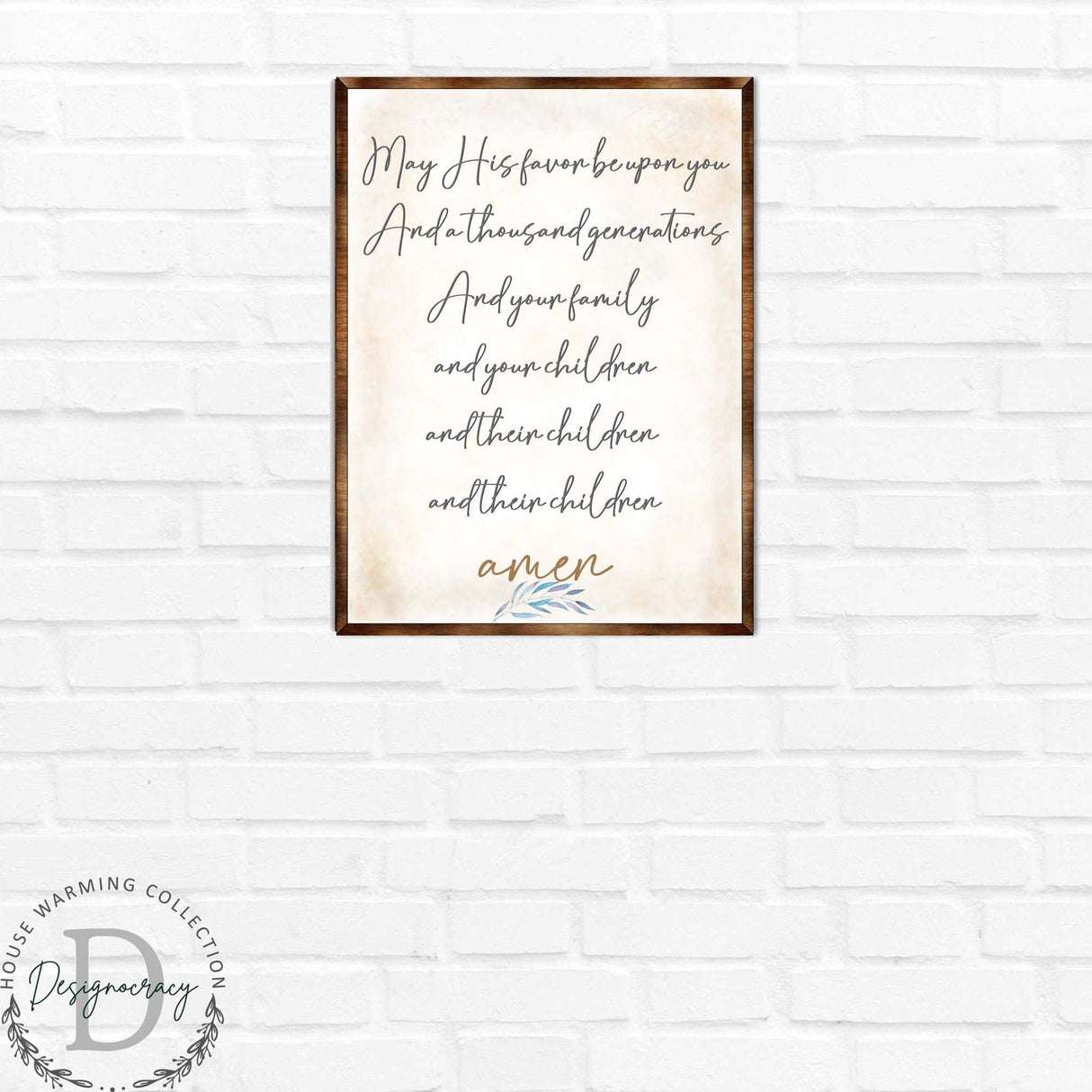 Blessing Quote Sign- May His Favor Be Upon You - Housewarming gift - Gift for newlyweds - Bible Verse scripts - Christian sign decor - Wedding gift - Blessing sign - Living room decor - 310353
