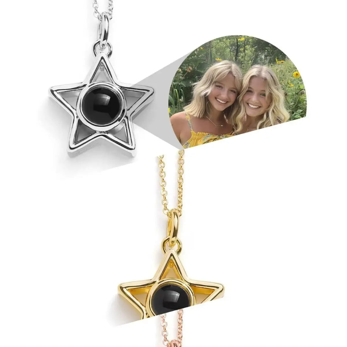 Pentagram Clavicle Chain Projection Pendant Necklace - Lootquake