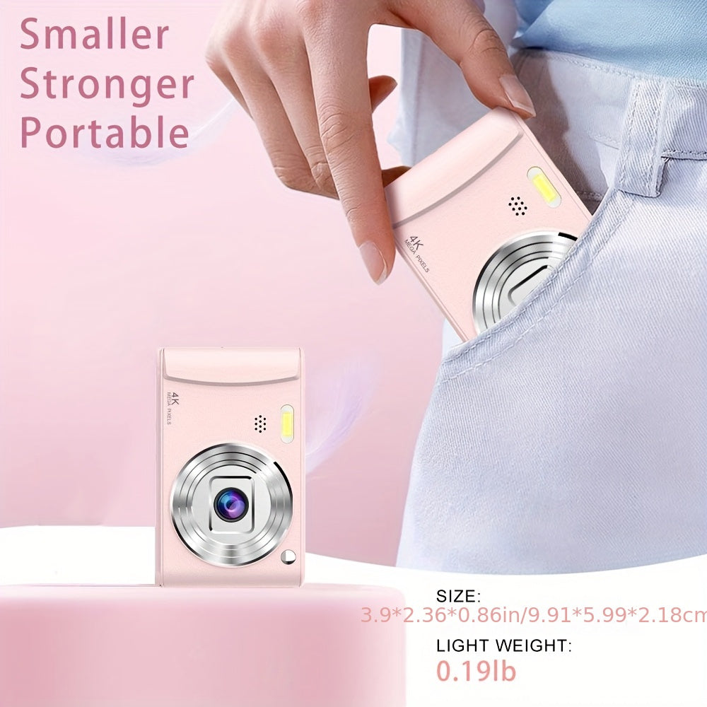 Cámara digital HD 1080P para vlogs | Cámara recargable con pantalla LCD de 2,4 pulgadas para fotografía, ideal para principiantes | Tarjeta TF de 32 GB para fotos, vídeos y webcam. Regalo de Acción de Gracias y Año Nuevo.