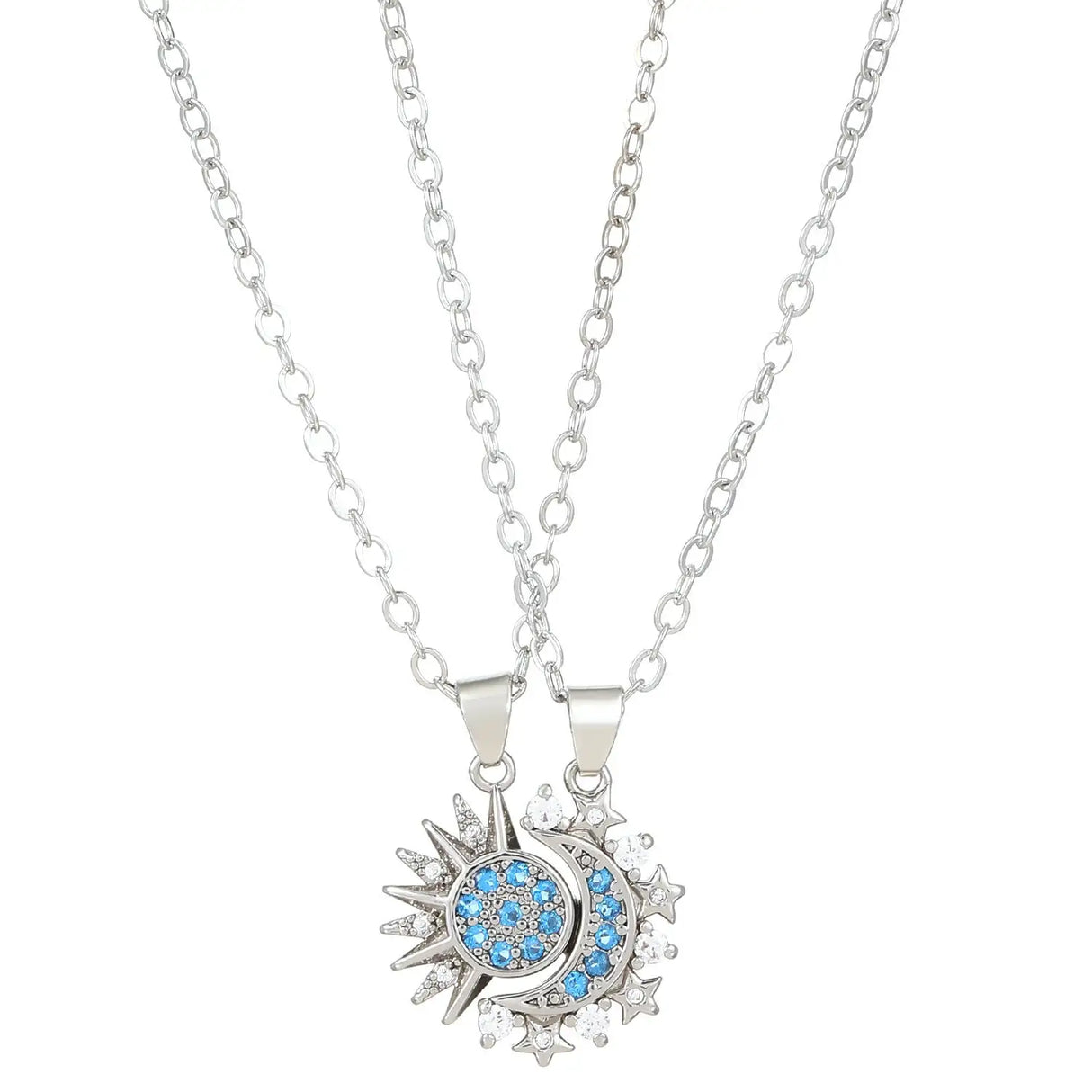 Sun And Moon Couple Projection Necklace Magnetic Pendant Clavicle Chain - Lootquake