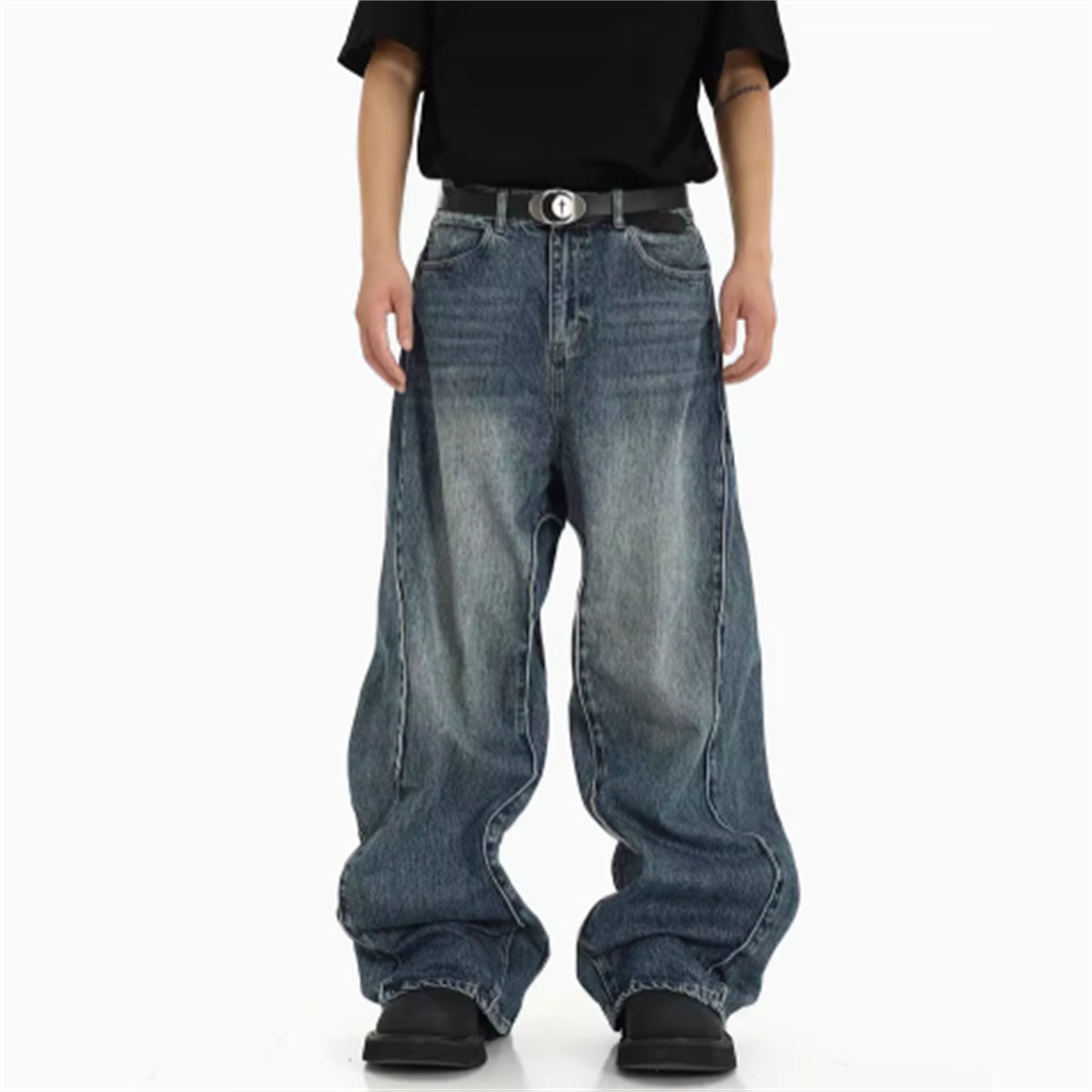American High Street Heavyweight Irregular Jeans - Lootquake
