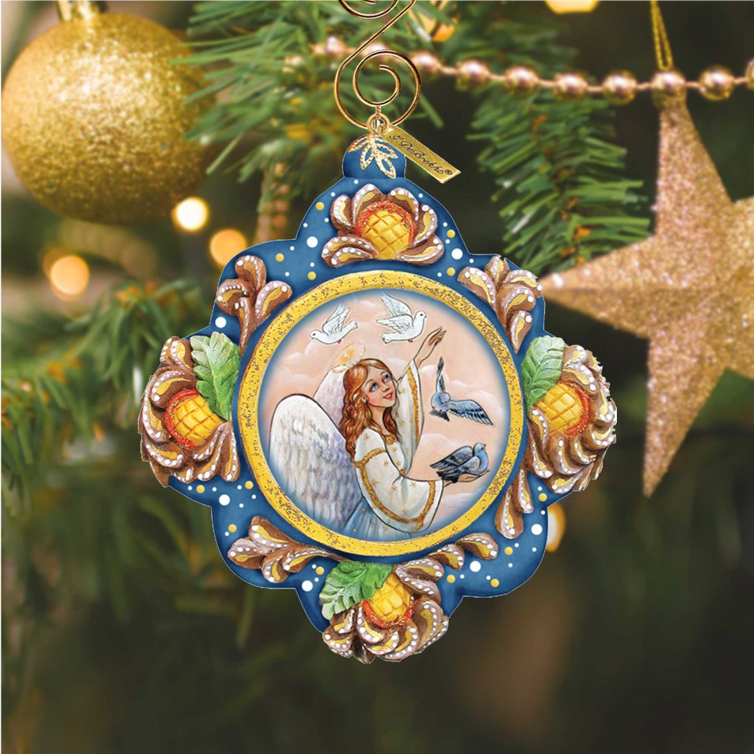 Beautiful Piece Sculpted Hand-Painted Christmas Ornament by G. DeBrekht - Nativity Holiday Decor - 6102515