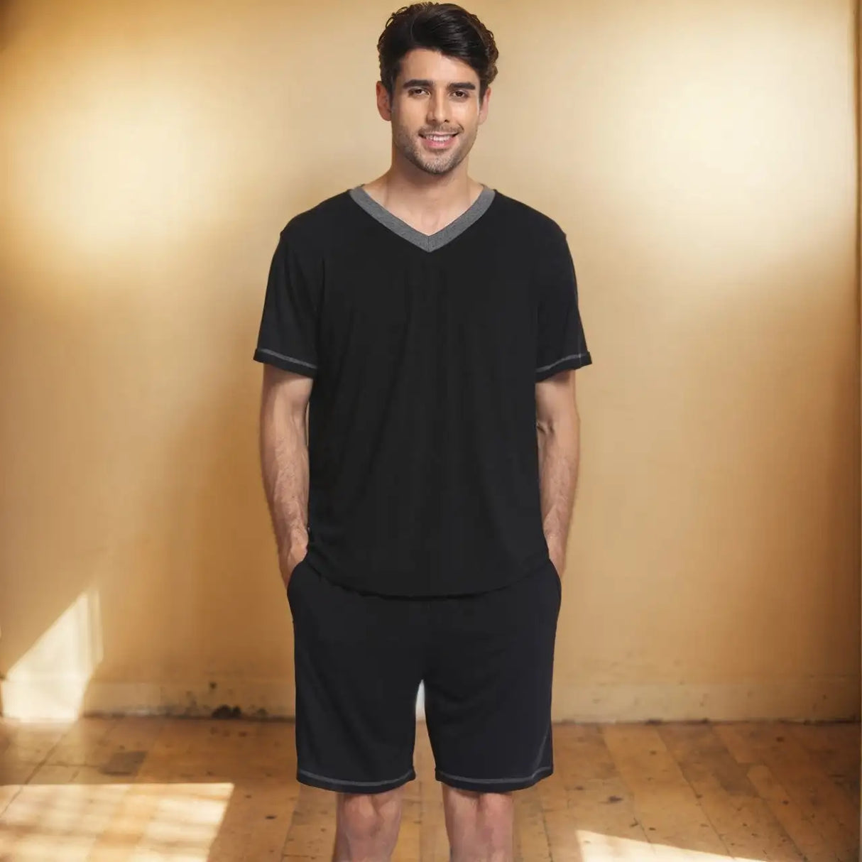 Men's Casual Suit Short-sleeved Shorts Two-piece Set - Lootquake