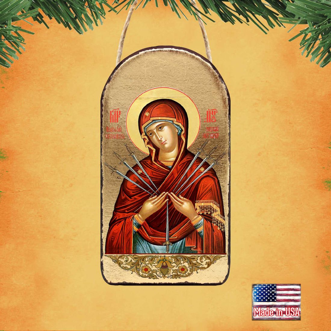 Adorno religioso cristiano de la Virgen María de las Siete Espadas - Decoración inspiradora - 87037