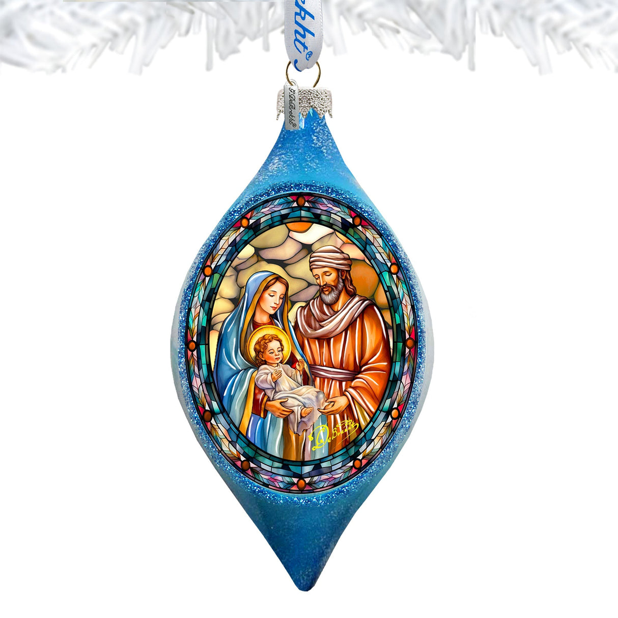 Christmas Story Drop Glass Ornament by G. Debrekht - Nativity Holiday Decor - 757-052