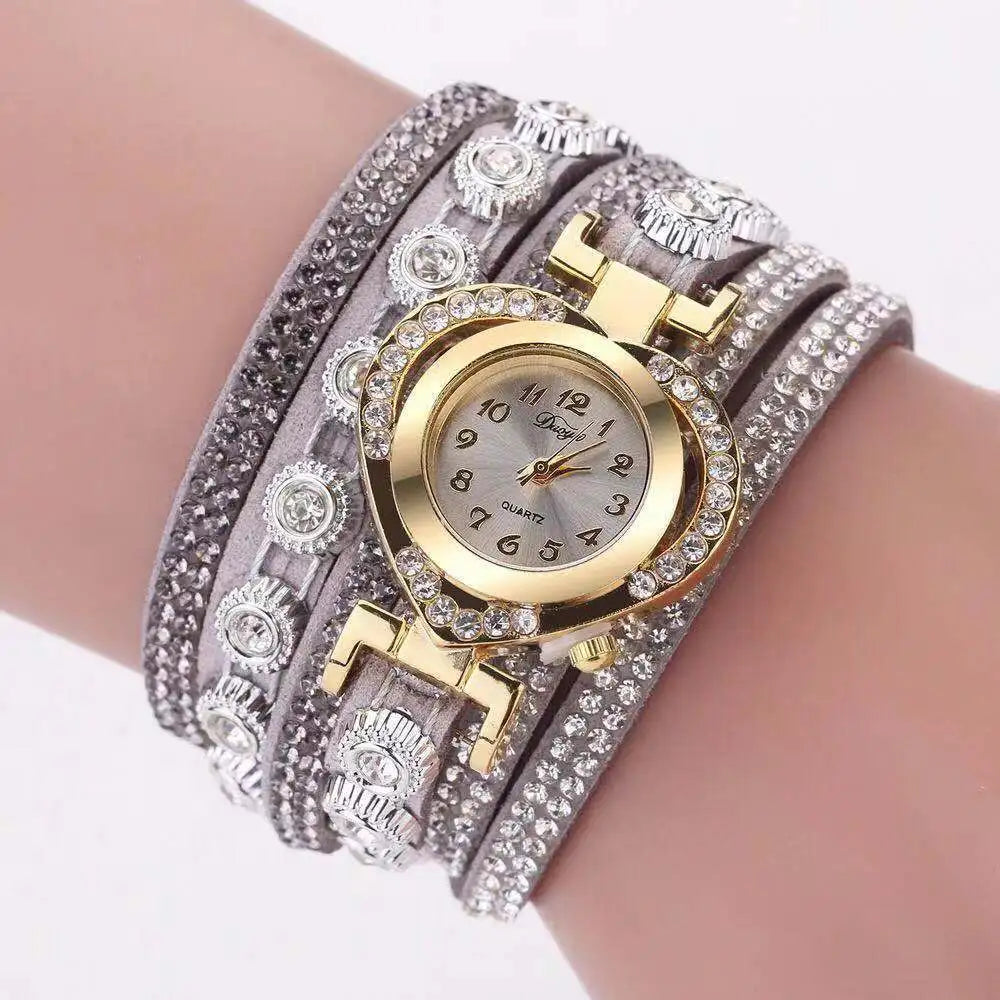 Colorful Bracelet Watch, Heart Shaped With Diamond Dials - Lootquake