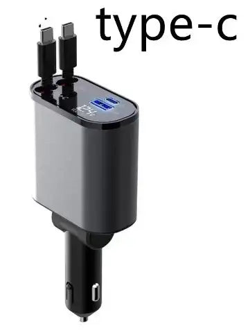 Metal Car Charger 100W Super Fast Charging Car Cigarette Lighter USB And TYPE-C Adapter - Lootquake