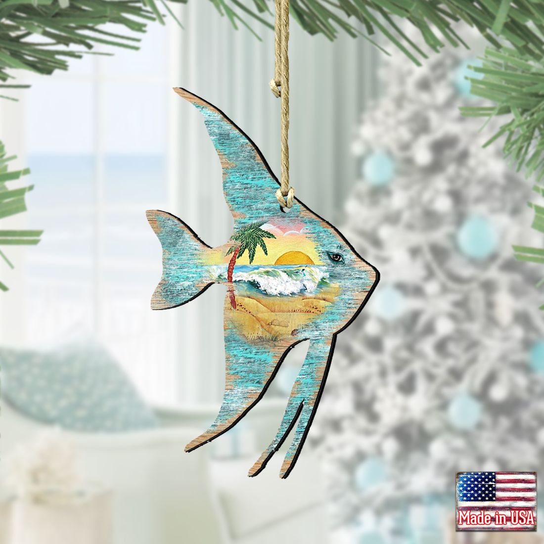 Fish Wooden Ornaments by G. DeBrekht - Coastal Holiday Decor - 8198537