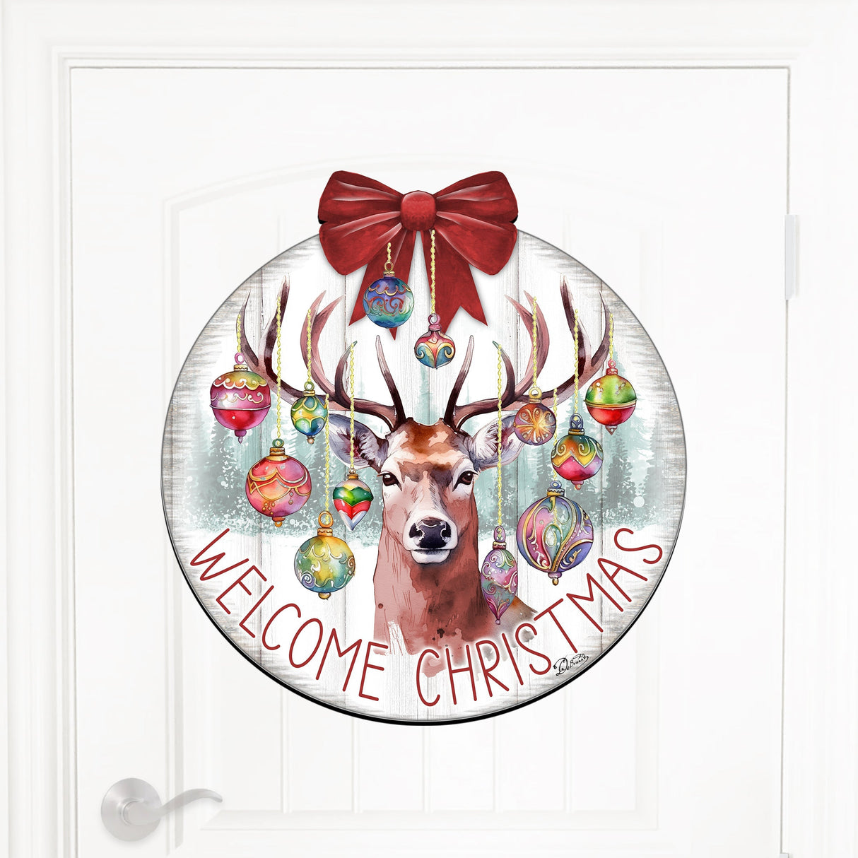 Welcome Christmas Front Door Welcome Sign, Wooden Front Porch Decor by G. Debrekht Christmas Decor - 933118H