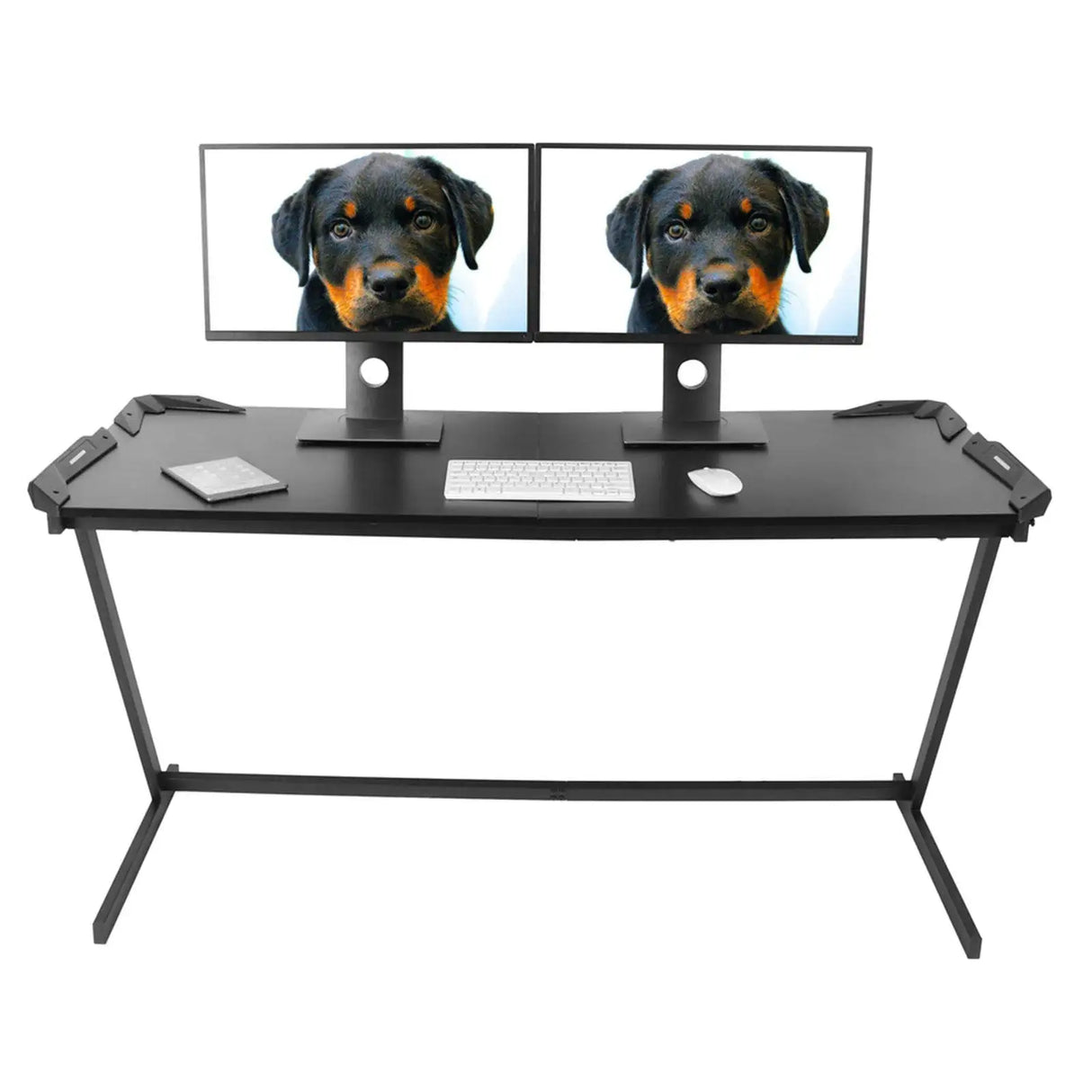 Z Shaped Large Computer Table PC Gaming Desk with RGB LED Light Home Furniture Gaming Supplies - Lootquake