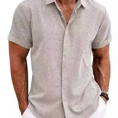 Men's Shirt Short Sleeve Casual Buckle - Lootquake