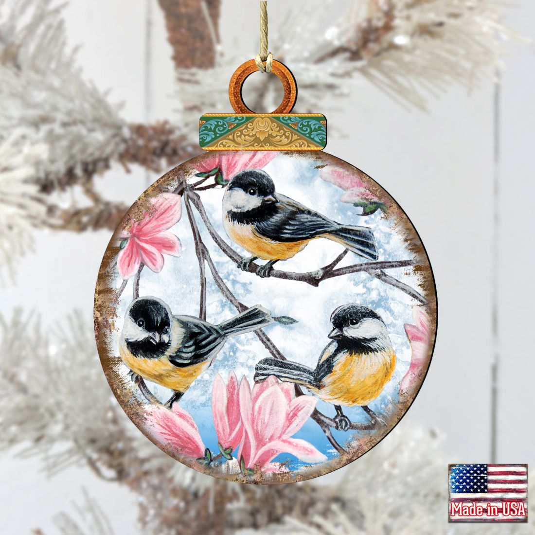 Birds Ball Wooden Ornaments by G. DeBrekht - Christmas Decor - 8025222