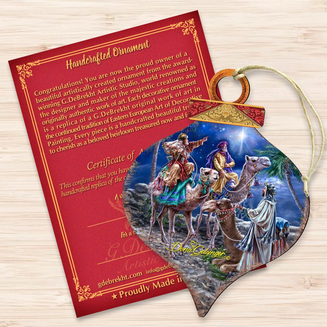 Adornos navideños de madera Magic Wrap de Gelsinger - Decoración navideña de Papá Noel y muñeco de nieve - 8031024-1810